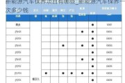 新能源汽车保养项目有哪些_新能源汽车保养一次多少钱