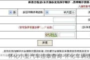 怀化小型汽车违章查询-怀化车辆违章查询