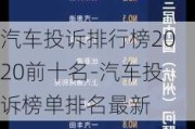 汽车投诉排行榜2020前十名-汽车投诉榜单排名最新