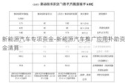 新能源汽车专项资金-新能源汽车推广应用补助资金清算