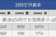奥迪q5l尺寸长宽高多少,q5l车长多少米