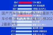 国产汽车质量排行榜2022最新汽车价格-国产汽车质量排行榜2022最新汽车