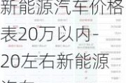 新能源汽车价格表20万以内-20左右新能源汽车