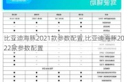 比亚迪海豚2021款参数配置,比亚迪海豚2022款参数配置