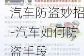 汽车防盗妙招-汽车如何防盗手段