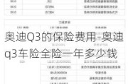 奥迪Q3的保险费用-奥迪q3车险全险一年多少钱