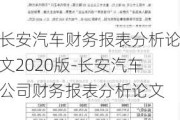 长安汽车财务报表分析论文2020版-长安汽车公司财务报表分析论文