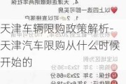 天津车辆限购政策解析-天津汽车限购从什么时候开始的