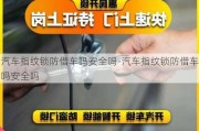 汽车指纹锁防借车吗安全吗-汽车指纹锁防借车吗安全吗