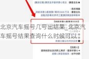 北京汽车摇号几号出结果_北京汽车摇号结果查询什么时候可以