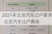 2021年北京汽车过户要求-北京汽车过户费用