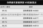 比亚迪汉ev冠军版销量排行榜,比亚迪汉ev11月销量