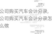 公司购买汽车会计分录,公司购买汽车会计分录怎么做