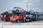 中国自主品牌汽车质量排行-中国十大自主品牌汽车