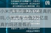 小米汽车市值2万亿是真的吗,小米汽车市值2万亿是真的吗还是假的