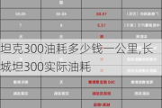 坦克300油耗多少钱一公里,长城坦300实际油耗