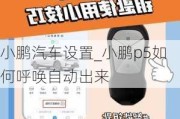 小鹏汽车设置_小鹏p5如何呼唤自动出来