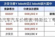 特斯拉电动汽车汽车价格表-特斯拉丫电动汽车价格