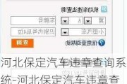 河北保定汽车违章查询系统-河北保定汽车违章查询系统电话