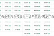 黑龙江省小型汽车号牌自主编号系统-黑龙江自选车号