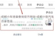 成都小车违章查询官方网站-成都小型汽车违章查询