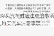 购买汽车时应注意的事项,购买汽车注意事项