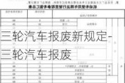 三轮汽车报废新规定-三轮汽车报废