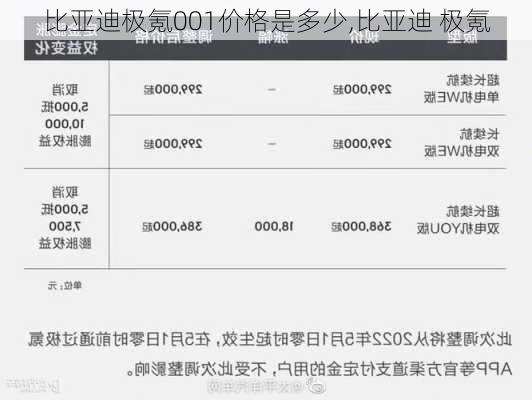 比亚迪极氪001价格是多少,比亚迪 极氪