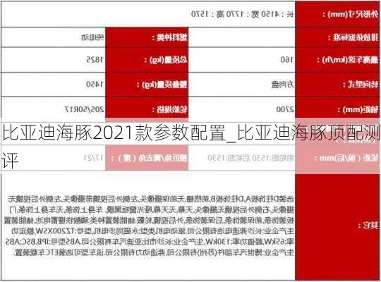 比亚迪海豚2021款参数配置_比亚迪海豚顶配测评