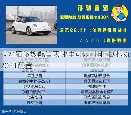 欧拉好猫参数配置表哪里可以打印_欧拉好猫2021配置