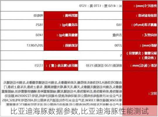 比亚迪海豚数据参数,比亚迪海豚性能测试