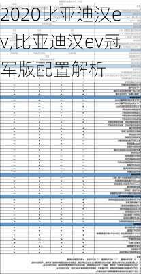 2020比亚迪汉ev,比亚迪汉ev冠军版配置解析