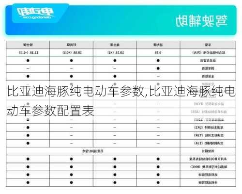 比亚迪海豚纯电动车参数,比亚迪海豚纯电动车参数配置表