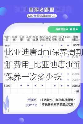 比亚迪唐dmi保养周期和费用_比亚迪唐dmi保养一次多少钱