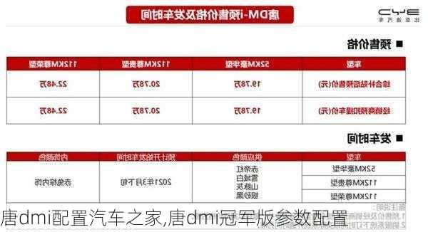 唐dmi配置汽车之家,唐dmi冠军版参数配置