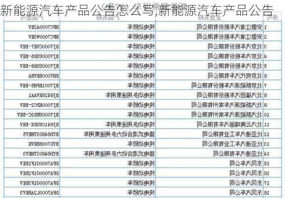 新能源汽车产品公告怎么写,新能源汽车产品公告