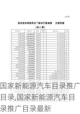 国家新能源汽车目录推广目录,国家新能源汽车目录推广目录最新