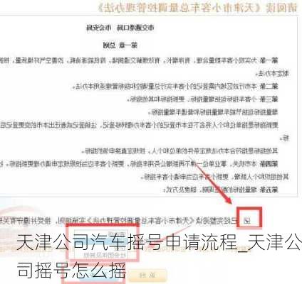 天津公司汽车摇号申请流程_天津公司摇号怎么摇