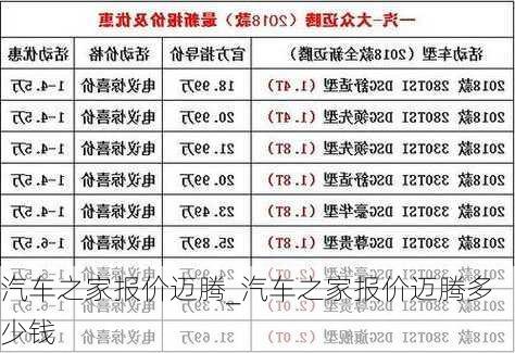 汽车之家报价迈腾_汽车之家报价迈腾多少钱