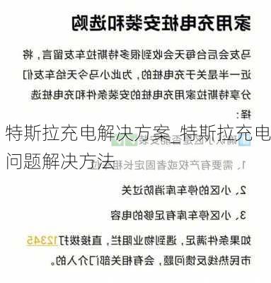 特斯拉充电解决方案_特斯拉充电问题解决方法