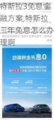 特斯拉3免息金融方案,特斯拉三年免息怎么办理啊