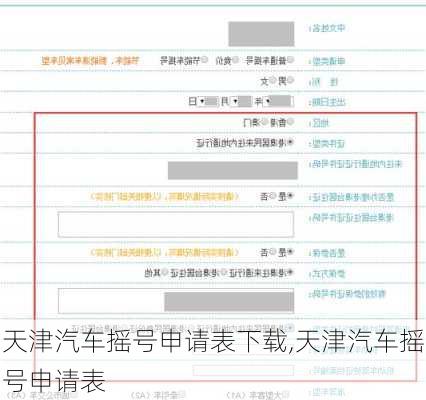 天津汽车摇号申请表下载,天津汽车摇号申请表