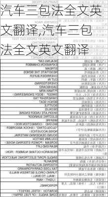 汽车三包法全文英文翻译,汽车三包法全文英文翻译