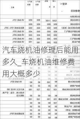 汽车烧机油修理后能用多久_车烧机油维修费用大概多少