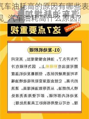 汽车油耗高的原因有哪些表现_汽车油耗高什么原因?