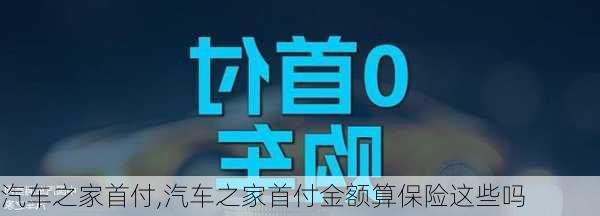 汽车之家首付,汽车之家首付金额算保险这些吗