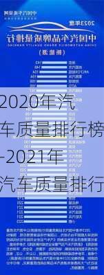 2020年汽车质量排行榜-2021年汽车质量排行