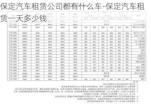 保定汽车租赁公司都有什么车-保定汽车租赁一天多少钱