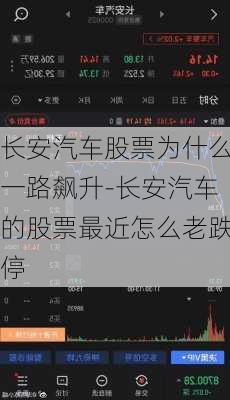 长安汽车股票为什么一路飙升-长安汽车的股票最近怎么老跌停