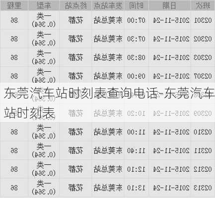 东莞汽车站时刻表查询电话-东莞汽车站时刻表